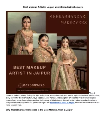 Best Makeup Artist in Jaipur Meerabhandarimakeovers