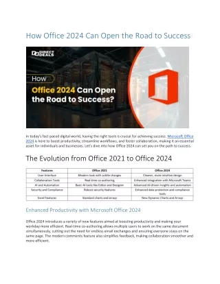 How Office 2024 Can Open the Road to Success