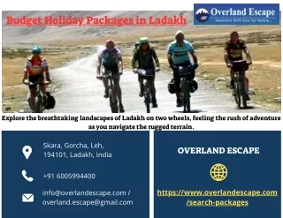 Budget Holiday Packages in Ladakh