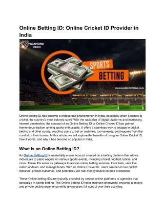 Online Betting ID_ Online Cricket ID Provider in India