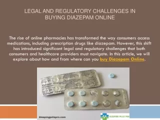 Legal and Regulatory Challenges in Buying Diazepam Online