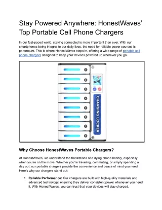 Portable cell phone chargers