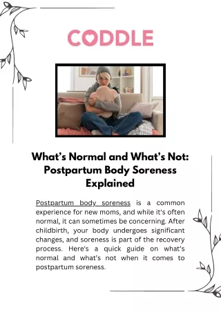 What’s Normal and What’s Not Postpartum Body Soreness Explained