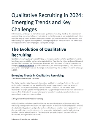 Qualitative Recruiting in 2024 Emerging Trends and Key Challenges