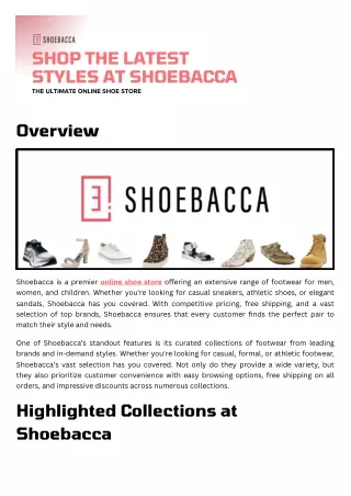 Shop the Latest Styles at Shoebacca: The Ultimate Online Shoe Store