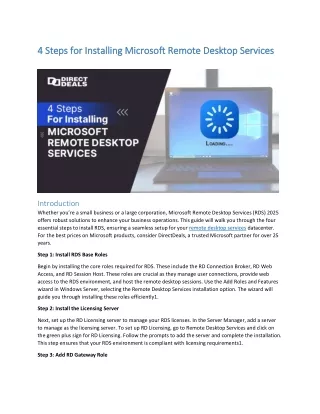 4 Steps for Installing Microsoft Remote Desktop Services