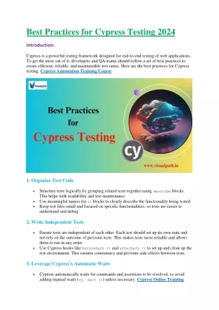 Cypress Automation Training Course - Cypress Training in Hyderabad