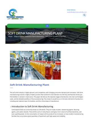 SOFT DRINK PLANT MANUFACTURER