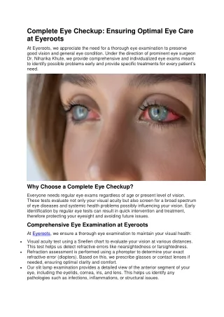 Complete Eye Checkup