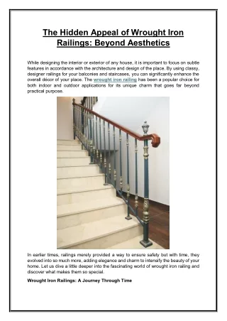 The Hidden Appeal of Wrought Iron Railings Beyond Aesthetics