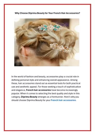 Why Choose Diprima Beauty for Your French Hair Accessories