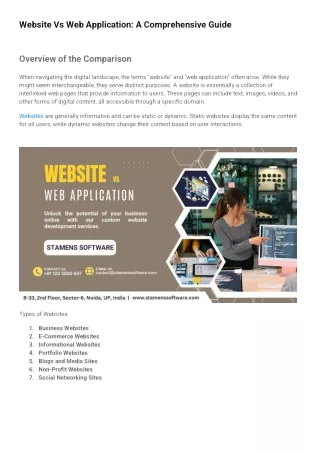 Website Vs Web Application: A Comprehensive Guide