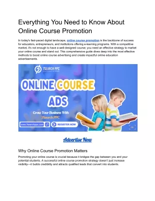 Everything You Need to Know About Online Course Promotion