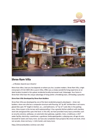 Shree Ram Villa