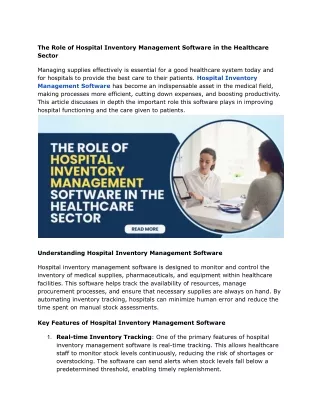 The Role of Hospital Inventory Management Software in the Healthcare Sector (1)