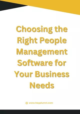 Choosing the Right People Management Software for Your Business Needs