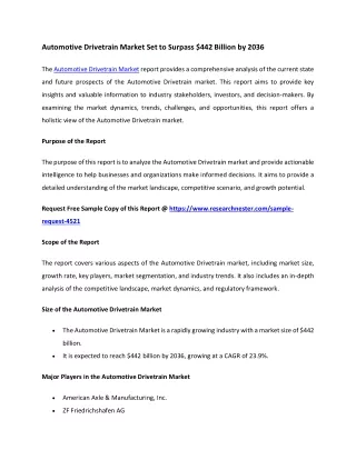 Automotive Drivetrain Market Size 2036