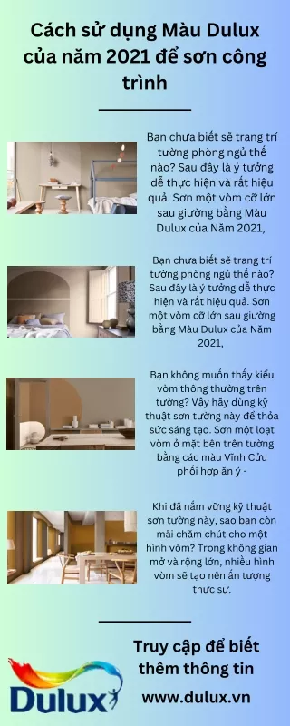 Cách sử dụng Màu Dulux của năm 2021 để sơn công trình