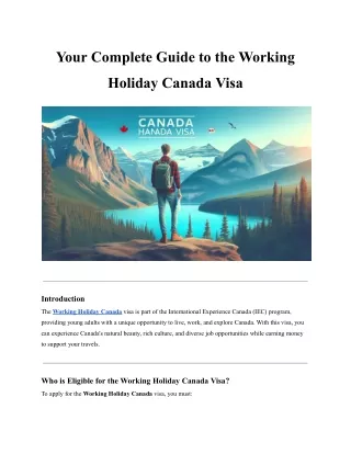 Your Complete Guide to the Working Holiday Canada Visa