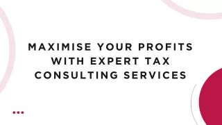 Maximise Your Profits with Expert Tax Consulting Services