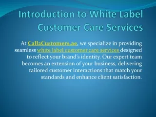 Introduction to White Label Customer Care Services