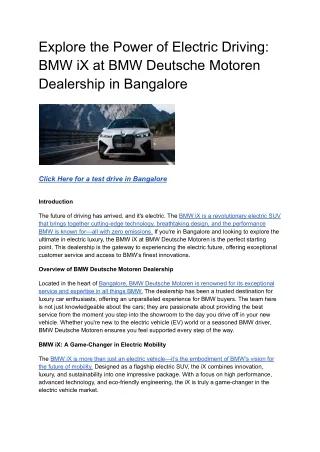 Explore the Power of Electric Driving_ BMW iX at BMW Deutsche Motoren Dealership in Bangalore