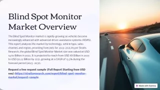 Blind Spot Monitor Market Size, Industry Growth, Company Revenue, Forecast 2031