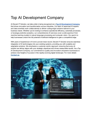 Top AI Development Company