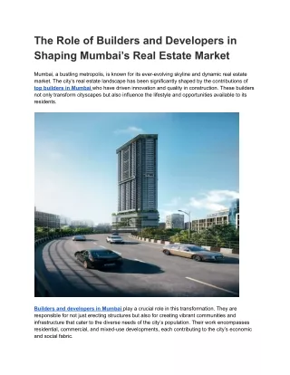 Top Real Estate Developers in Mumbai | Promesa Realty