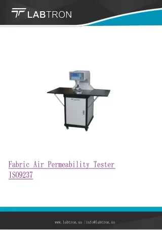 Fabric Air Permeability Tester ISO9237