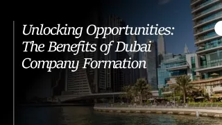 Unlocking Opportunities The Benefits of Dubai Company Formation