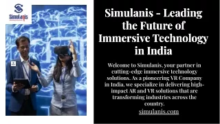 Simulanis - Leading the Future of Immersive Technology in India