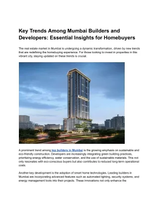 Top Builders in Mumbai | Promesa Realty - Building the Future