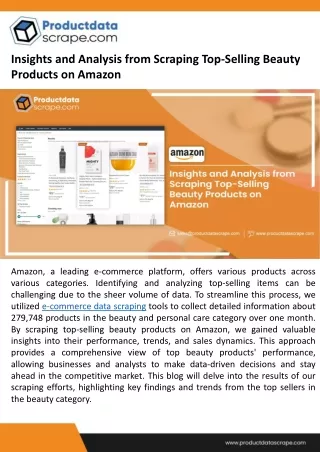 Insights and Analysis from Scraping Top-Selling Beauty Products on Amazon