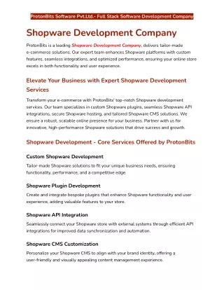 Expert Shopware Development Services | Hire Professional Shopware Developers
