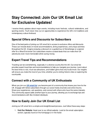 Stay Connected_ Join Our UK Email List for Exclusive Updates