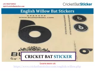 English Willow Bat Stickers