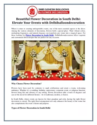 Elegant Flower Decoration in South Delhi