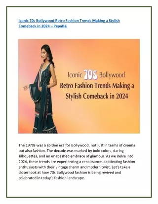 Iconic 70s Bollywood Retro Fashion Trends in 2024 - Pepabai