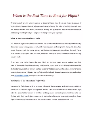 When is the Best Time to Book for Flight.docx