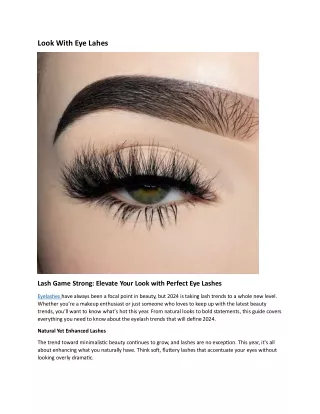 Eyelash Trends to Transform Your Style in 2024