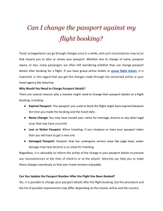 Can I change the passport against my flight booking.docx