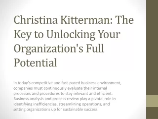 Christina Kitterman: Redefining Best Practices for Modern Businesses