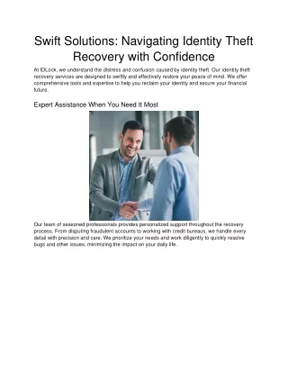 Navigating Identity Theft Recovery with Confidence