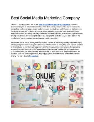 Best Social Media Marketing Company