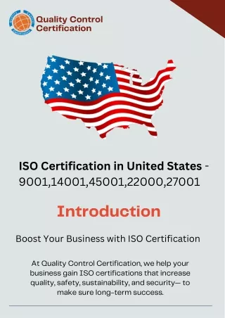 ISO Certification in United States 9001,14001,45001,22000,27001