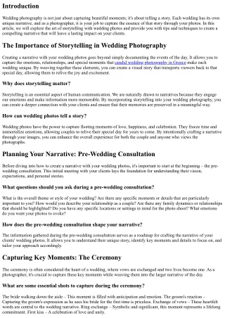 The Art of Storytelling: How to Create a Narrative with Your Wedding Photos