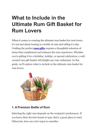 What to Include in the Ultimate Rum Gift Basket for Rum Lovers