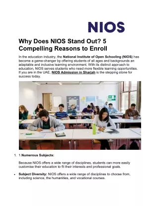 Nios registration in Abu Dhabi