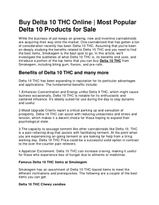 Buy Delta 10 THC Online
